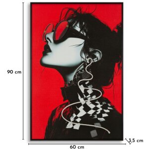 Quadro da parete "Psyco" Mauro Ferretti con LED – stampa su tela 60x90 cm con applicazione 3D