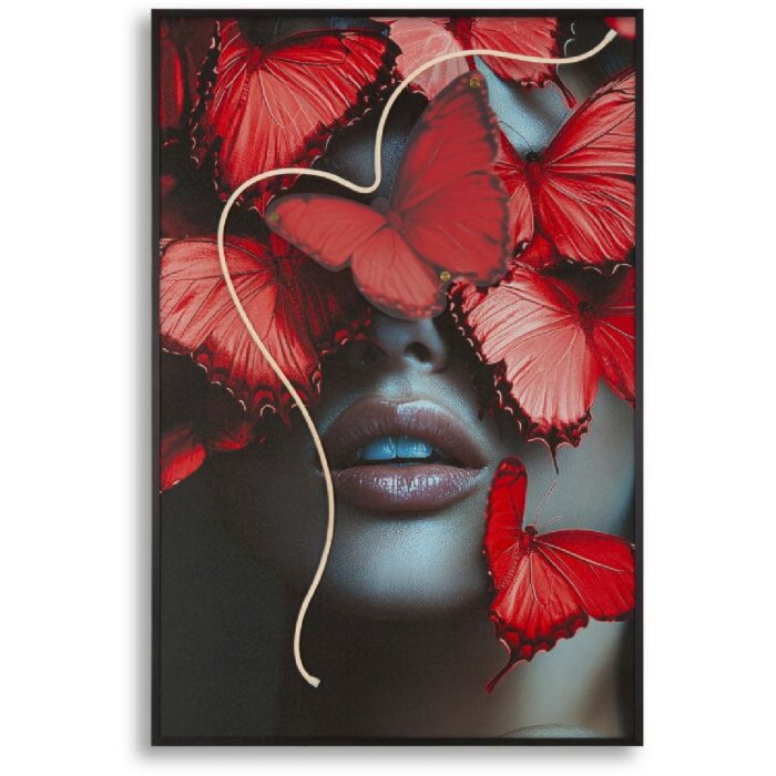 Quadro LED "Butterflies" Mauro Ferretti 60x90 cm – applicazione 3D in acrilico multicolore rosso
