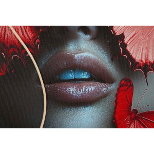 Quadro LED "Butterflies" Mauro Ferretti 60x90 cm – applicazione 3D in acrilico multicolore rosso