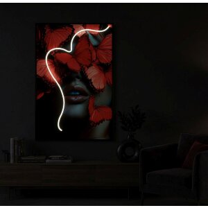 Quadro LED "Butterflies" Mauro Ferretti 60x90 cm – applicazione 3D in acrilico multicolore rosso