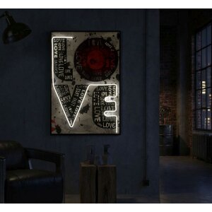 Quadro LED "Love" Mauro Ferretti 60x90 cm – applicazione acrilica 3D