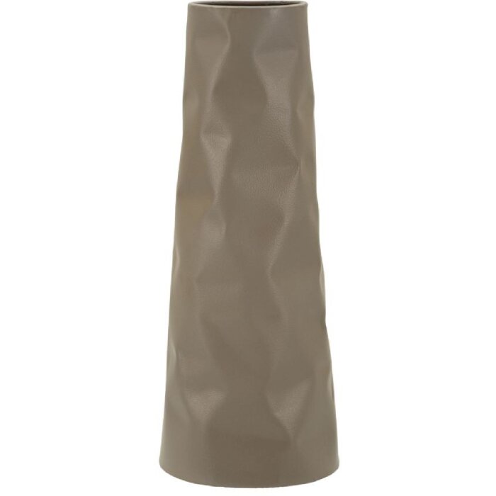 Vaso "Norimberga" Mauro Ferretti 16x20x50 cm, ferro, colore crema, forma alta e conica, superficie strutturata, stile moderno e industriale