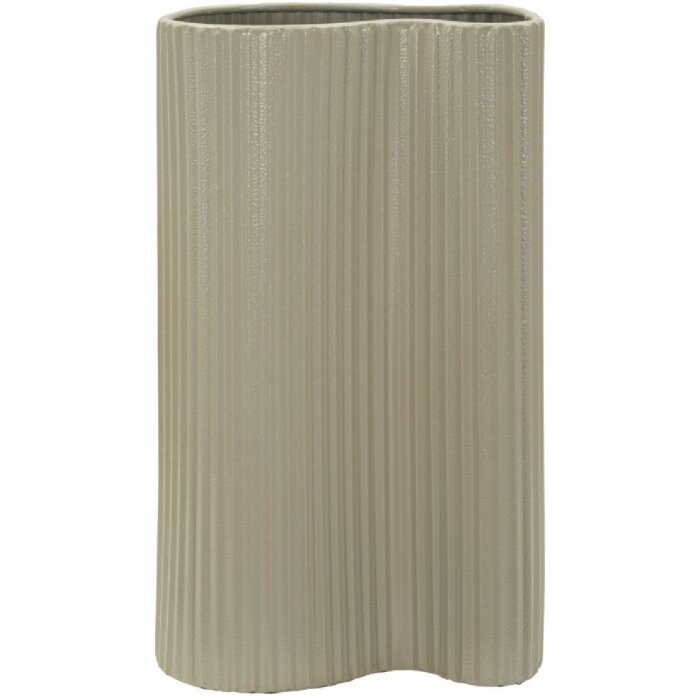 Vaso "Frankfurt" di Mauro Ferretti 21x12x36 cm Bianco Ferro Superficie ondulata opaca