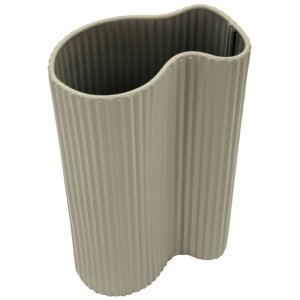 Vaso "Frankfurt" di Mauro Ferretti 21x12x36 cm Bianco Ferro Superficie ondulata opaca