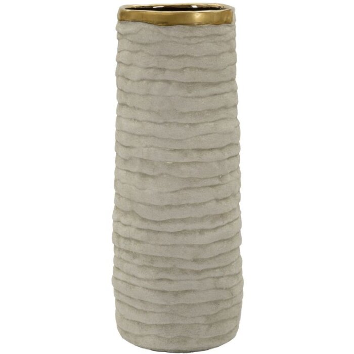 Vaso "Lima Open" Mauro Ferretti Ø15,5x40 cm Grigio/Gold