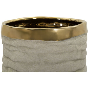 Vaso "Lima Open" Mauro Ferretti Ø15,5x40 cm Grigio/Gold