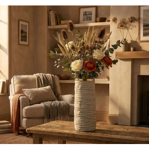 Vaso "Lima Open" Mauro Ferretti Ø15,5x40 cm Grigio/Gold