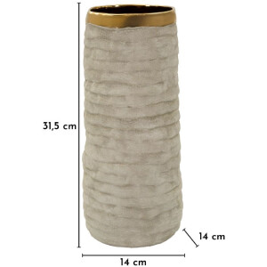 Mauro Ferretti Vase "Lima Open" Ø14x31,5 cm Grau