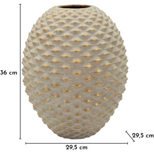 Vaso "Pepipas Ball" Mauro Ferretti Ø29,5x36 cm Grigio/Gold