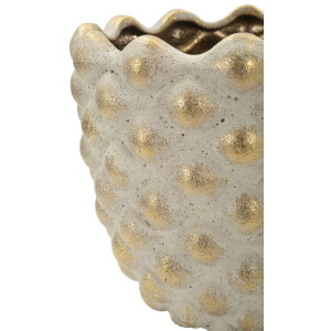 Set di due vasi da fiori Mauro Ferretti "Pepitas" Ø23x18 cm / Ø18,5x15,5 cm Grigio/Gold