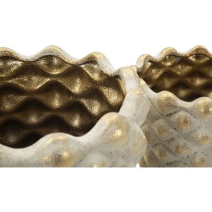 Set di due vasi da fiori Mauro Ferretti "Pepitas" Ø23x18 cm / Ø18,5x15,5 cm Grigio/Gold