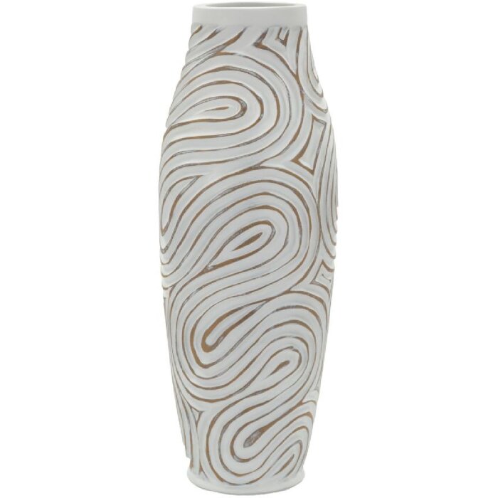 Vaso "Oblix" Mauro Ferretti Ø18,5x50 cm bianco gekälkt