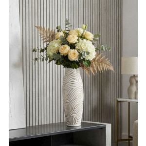 Vaso "Oblix" Mauro Ferretti Ø18,5x50 cm bianco gekälkt