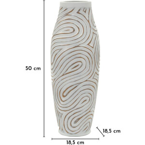 Vaso "Oblix" Mauro Ferretti Ø18,5x50 cm bianco gekälkt