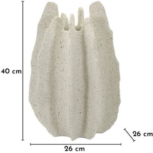 Vaso "Ester" di Mauro Ferretti Ø26x40 cm, Polyresin, colore Natur/Creme con superficie granulata