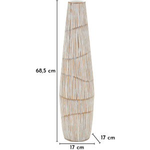 Vaso "Hanoi" Mauro Ferretti Ø17x68,5 cm bianco opaco