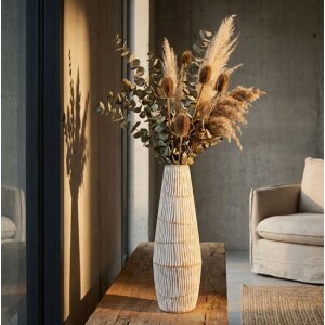 Vaso "Hanoi" Mauro Ferretti Ø17x47 cm bianco opaco