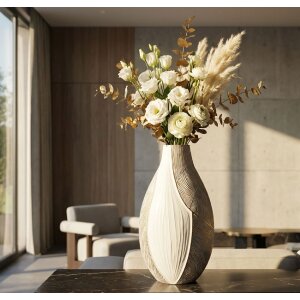 Vaso "Ho Chi Minh" di Mauro Ferretti 29,5x13,5x50 cm bianco opaco