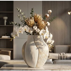 Vaso "Ho Chi Minh" di Mauro Ferretti 35x13,5x37,5 cm bianco opaco