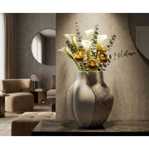 Vaso "Ho Chi Minh" di Mauro Ferretti 27x11,5x31 cm bianco opaco