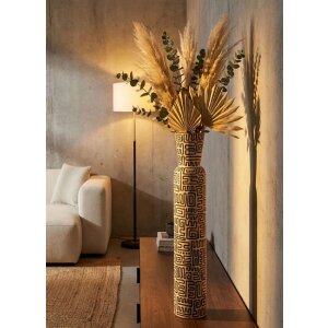 Vaso "Nairobi" Mauro Ferretti Ø16x86 cm Bianco/Nero