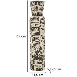 Vaso "Nairobi" Mauro Ferretti Ø15,5x65 cm Bianco/Nero