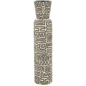 Vaso "Nairobi" Mauro Ferretti Ø15,5x65 cm Bianco/Nero