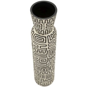 Vaso "Nairobi" Mauro Ferretti Ø15,5x65 cm Bianco/Nero
