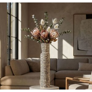 Vaso "Nairobi" Mauro Ferretti Ø15,5x65 cm Bianco/Nero