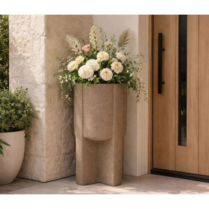 Supporto per vaso da fiori allesterno Mauro Ferretti "Moai" Ø39x80,5 cm Marrone