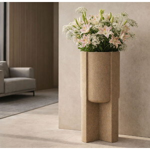 Supporto per vaso da fiori allesterno Mauro Ferretti "Moai" Ø39x80,5 cm Marrone