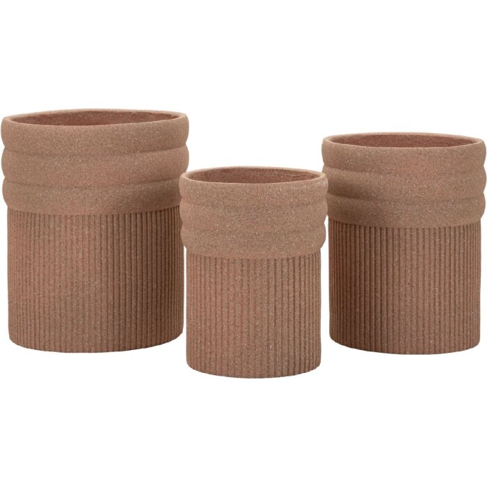 Mauro Ferretti Cachepot Set COLOMBIA 3er Pflanzgefäße Rot