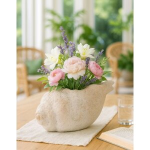 Vaso SHELL SAND Beige 35x23x18 cm di Mauro Ferretti