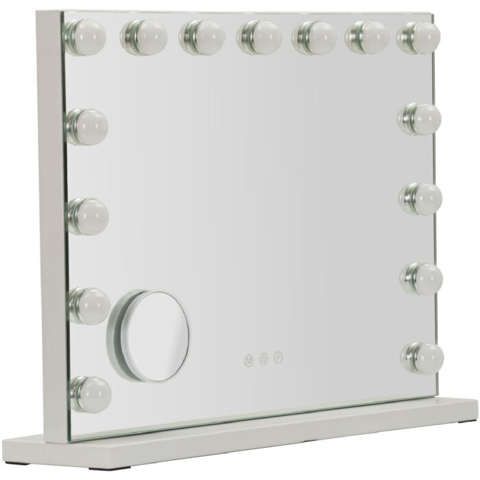 Specchio da tavolo Mauro Ferretti HOLLYWOOD LED 55x14x43 cm Bianco