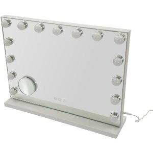 Specchio da tavolo Mauro Ferretti HOLLYWOOD LED 55x14x43 cm Bianco
