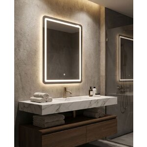 Specchio da parete LED SIMPLE Mauro Ferretti 60x3,5x80 cm Argento