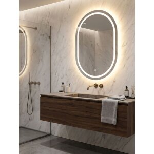 Specchio da parete LED SIMPLE Ovale Mauro Ferretti 60x3,5x80 cm