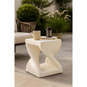 Mauro Ferretti Beistelltisch Z 34x34x45 cm Creme