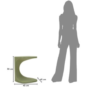 Tavolino laterale Mauro Ferretti Ibiza Verde 42x42x52 cm plastica