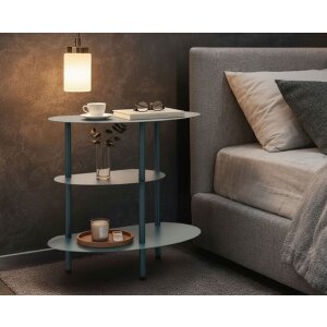 Comodino da notte Mauro Ferretti Saturn Ottanio 49,5x27,5x49,5 cm Metallo