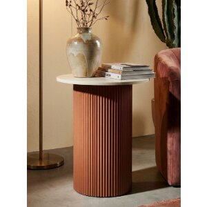 Tavolo da accanto Mauro Ferretti Frankfurt Marble 35x37x53 cm Rosso Bianco