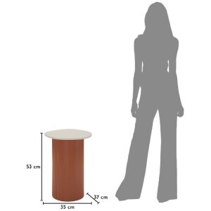 Tavolo da accanto Mauro Ferretti Frankfurt Marble 35x37x53 cm Rosso Bianco