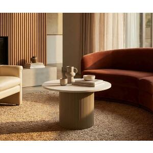 Mauro Ferretti Beistelltisch Frankfurt Marble 46x48x39 cm Grau Weiß