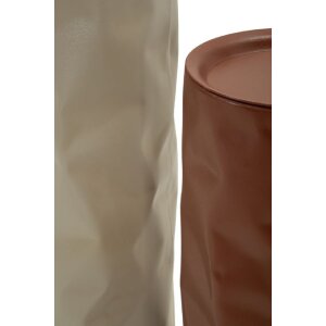 Set di due tavolini da accanto Mauro Ferretti Norimberga Ø 30x70 / Ø 27x60 cm metallo rosso e bianco