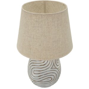 Lampada da tavolo Mauro Ferretti Oblix Ø35x55 cm in polyresin, ferro e tessuto, multicolore