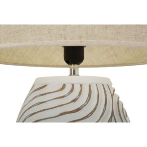 Lampada da tavolo Mauro Ferretti Oblix Ø35x55 cm in polyresin, ferro e tessuto, multicolore