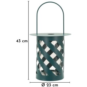 Lanterna Saturno Ottanio Twist di Mauro Ferretti Ø23x43 cm Metallo Vetro