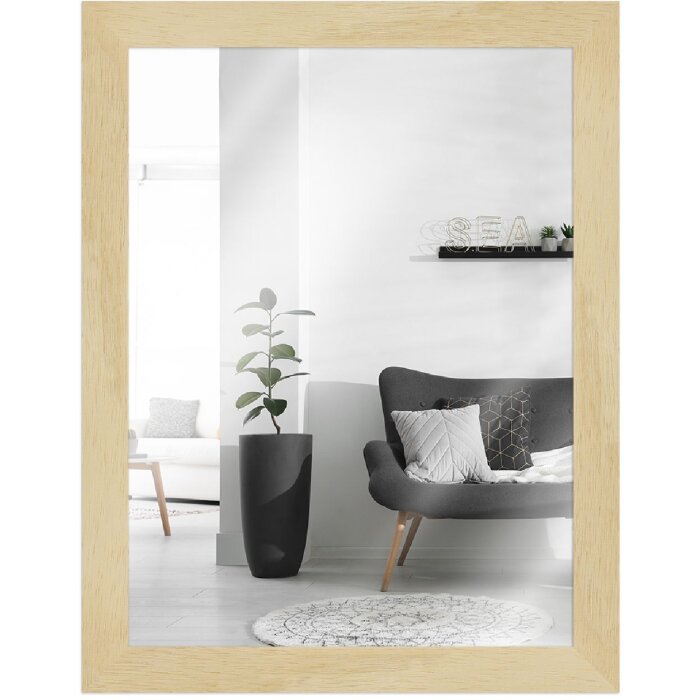 Specchio da parete MendeFrames H970 natur 20x40 cm in legno massiccio con profilo a blocco
