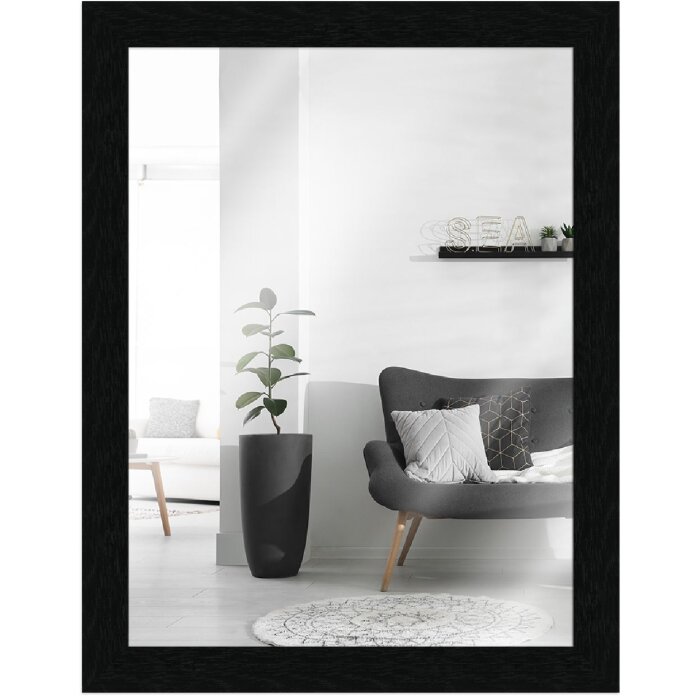 Specchio da parete MendeFrames H970 nero a grana 70x70 cm