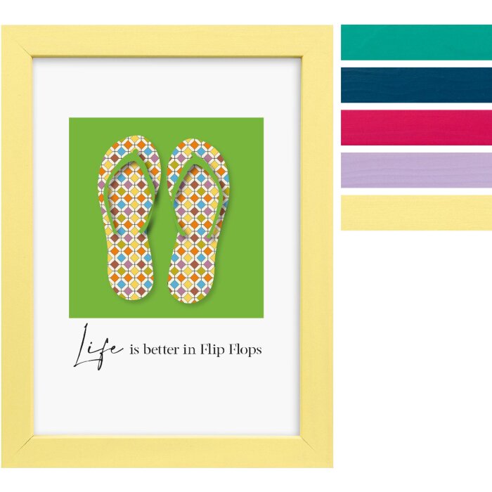 Cornice per foto Goldbuch Lunaro in legno con profilo piatto 10x15, 13x18, 15x20 cm verde, indigo, rosa, viola, giallo con vetro